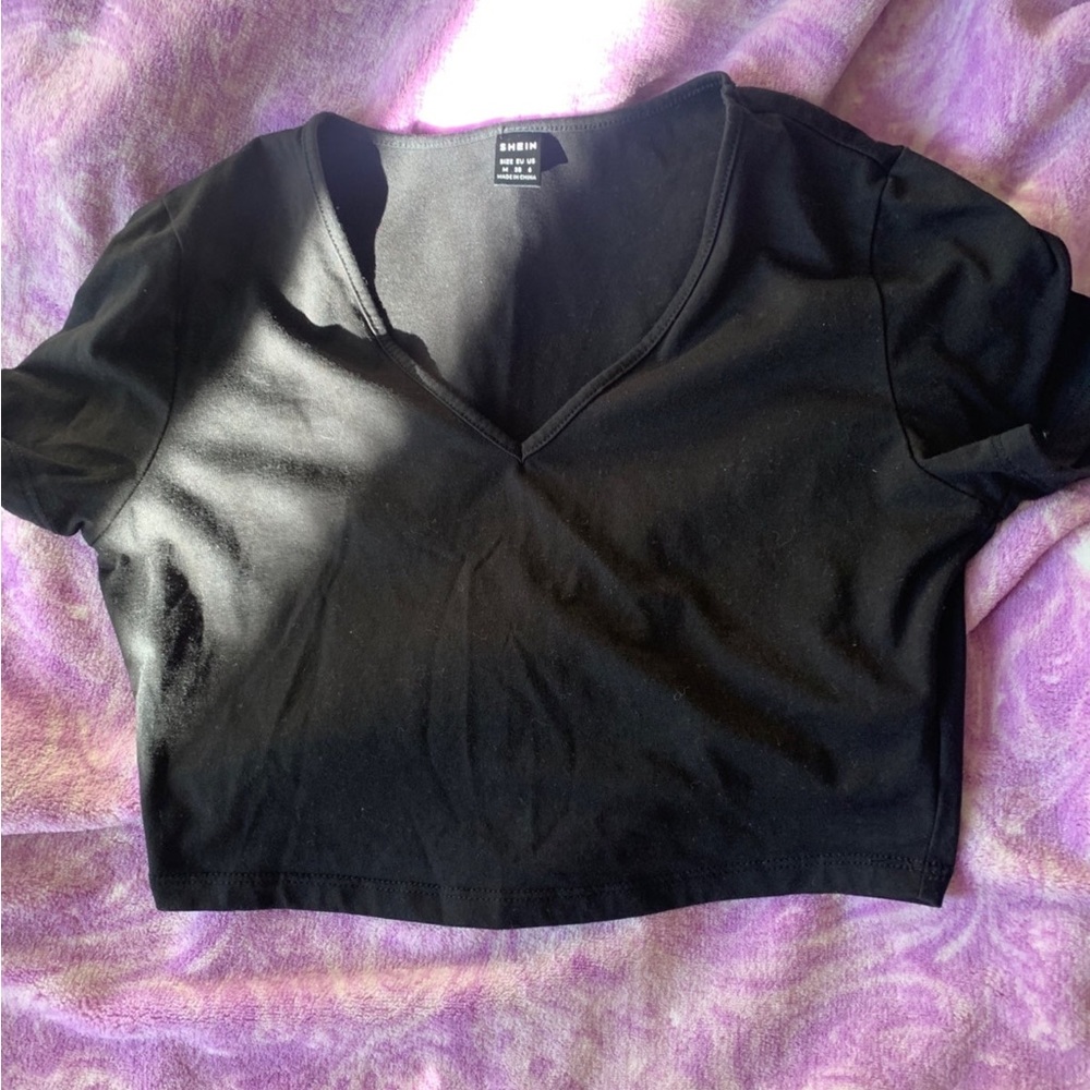 Black Shein crop top